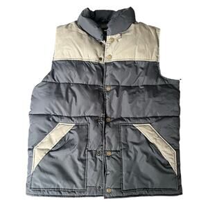 GAP 2012 Colorblock Puffer Vest XS Navy Gray Outdoor Hiking